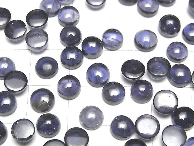 Hochwertiger Iolith AAA Runde Cabochon 6x6mm 3Stk