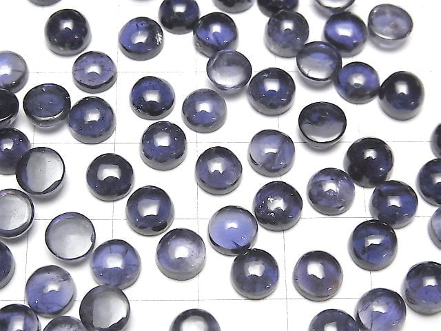 Hochwertiger Iolith AAA Runde Cabochon 6x6mm 3Stk