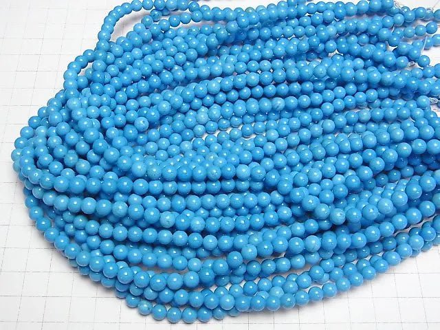 Magnesit Türkis Runde 6mm Blaue Farbe 1strang Perlen (ca. 15 Zoll / 38 cm)