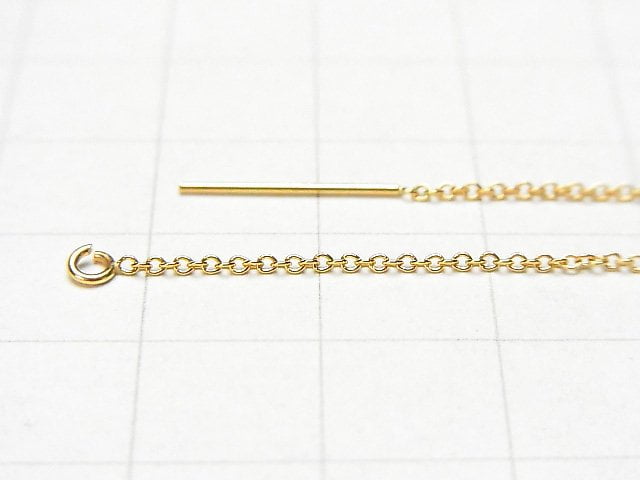 14KGF American Threader Earrings Cable U-shaped Post Azuki 1pair