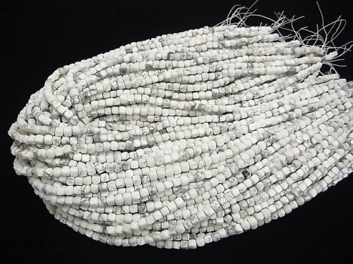 High Quality! 1strand $15.99! Howlite Magnesite Cube Shape 4x4x4mm 1strand beads (aprx.15inch/38cm)