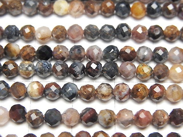 High Quality! 1strand $7.79! Pietersite AAA- Faceted Round 4mm 1strand beads (aprx.15inch/38cm)