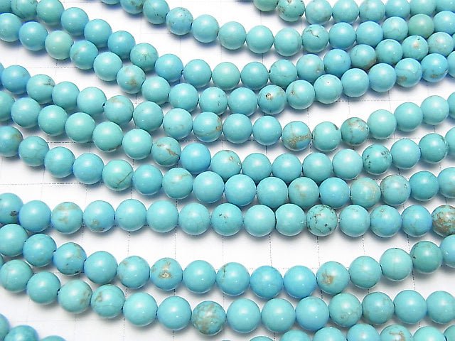 1strand $3.19! Magnesite Turquoise Round 6mm 1strand beads (aprx.15inch/38cm)