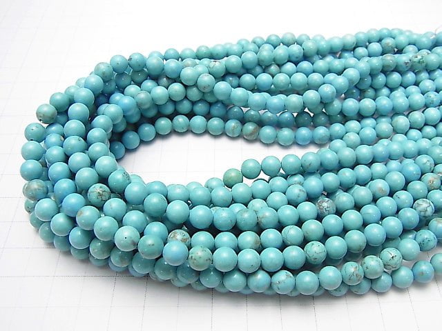 1strand $3.19! Magnesite Turquoise Round 6mm 1strand beads (aprx.15inch/38cm)