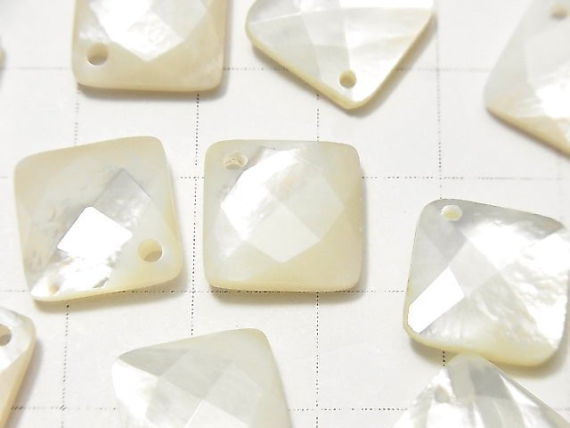 High Quality White Shell (Silver-lip Oyster) AAA Diamond Shape 15x15mm 4pcs