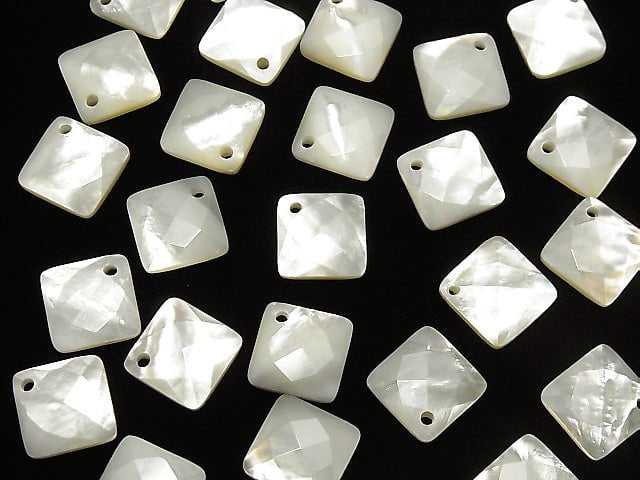 High Quality White Shell (Silver-lip Oyster) AAA Diamond Shape 15x15mm 4pcs