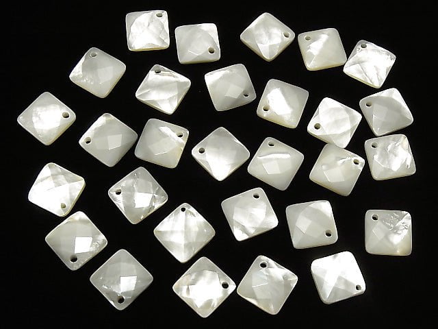 High Quality White Shell (Silver-lip Oyster) AAA Diamond Shape 15x15mm 4pcs