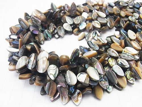 Abalone Shell Pear shape 12x8mm half or 1strand beads (aprx.15inch/38cm)