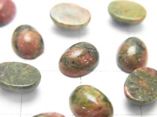 Unakite Oval Cabochon 8x6mm 5pcs