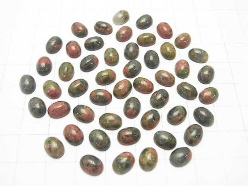 Unakite Oval Cabochon 8x6mm 5pcs
