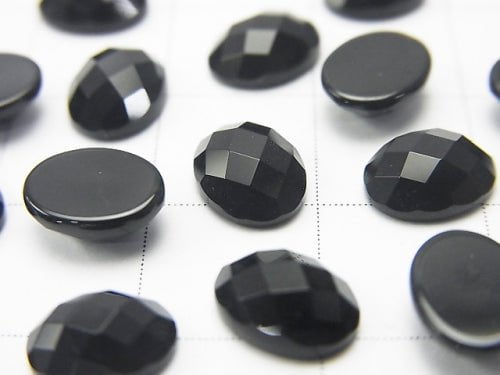 Onyx Oval Faceted Cabochon 8x6mm 5pcs