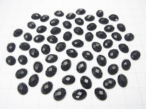 Onyx Oval Faceted Cabochon 8x6mm 5pcs