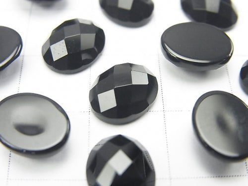 Onyx Oval Faceted Cabochon 10x8mm 5pcs