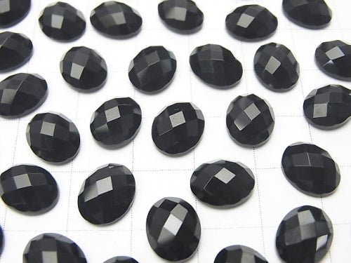 Onyx Oval Faceted Cabochon 10x8mm 5pcs