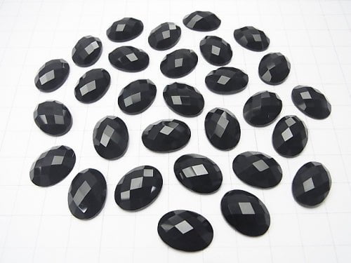 Onyx Oval Faceted Cabochon 16x12mm 4pcs $5.79!