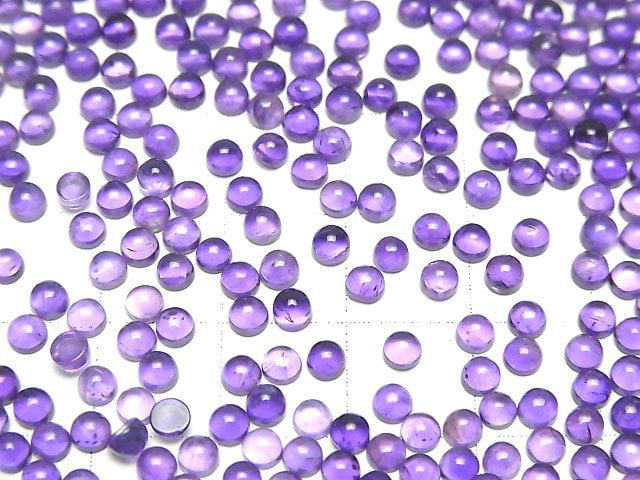Hochwertiger Amethyst AAA- Runder Cabochon 3x3mm 10Stk