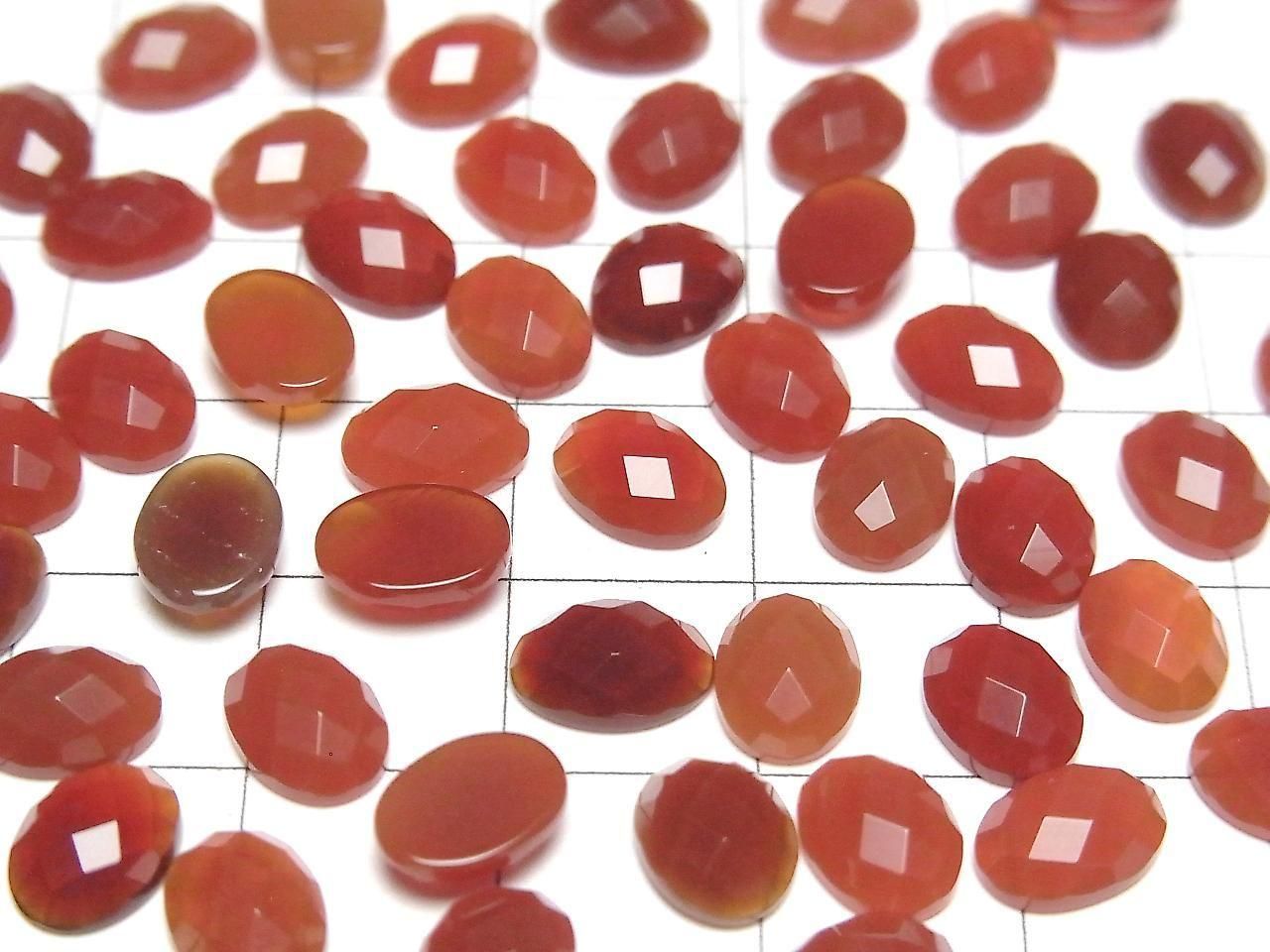 Cabochon ovale facetté en Agate Rouge 8x6mm 5 pièces 3,79 $ !