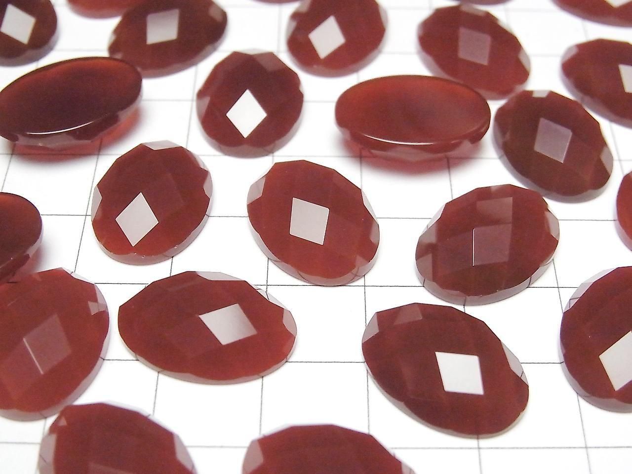 Cabochon Ovale Facetté en Agate Rouge 18x13mm 3 pièces 4,79 $ !