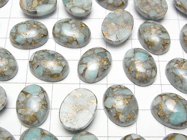Kupfer Amazonit AAA Oval Cabochon 16x12mm 3Stück
