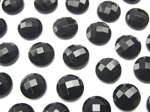 Onyx Round Faceted Cabochon 8x8mm 5pcs