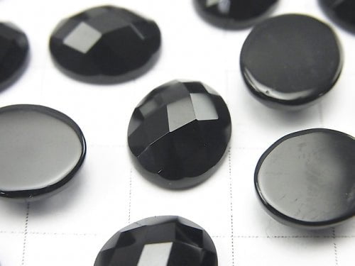Onyx Oval Faceted Cabochon 12x10mm 5pcs