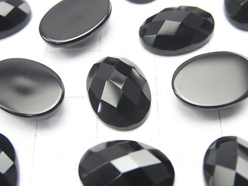 Onyx Oval Faceted Cabochon 14x10mm 4pcs $4.79!