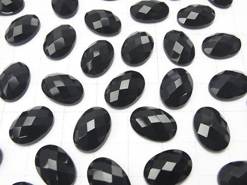 Onyx Oval Faceted Cabochon 14x10mm 4pcs $4.79!