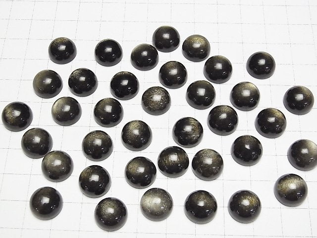 Goldener Obsidian AAA Runde Cabochon 12x12mm 4Stück