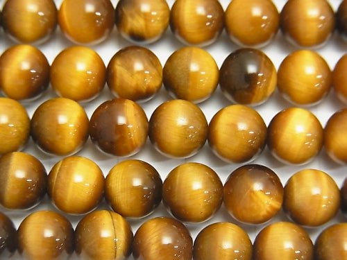 Gelbes Tigerauge AAA rund 8mm Honigfarbe 1 Strang Perlen (ca. 15 Zoll / 38 cm)