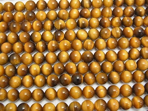 Gelbes Tigerauge AAA rund 8mm Honigfarbe 1 Strang Perlen (ca. 15 Zoll / 38 cm)