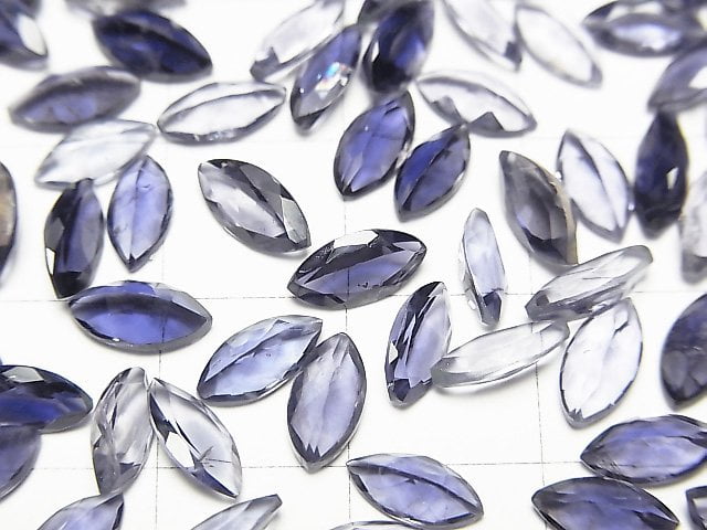 Hochwertiger Iolith AAA lose Steine marquiseförmig facettiert 8x4mm 5 Stück