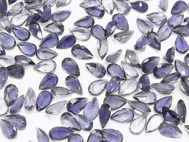 Hochwertiger Iolith AAA lose Steine birnenförmig facettiert 8x5mm 3 Stück
