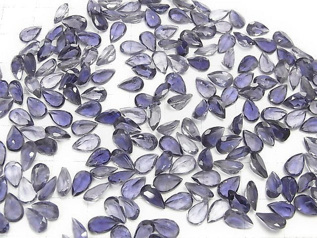 Hochwertiger Iolith AAA lose Steine birnenförmig facettiert 8x5mm 3 Stück