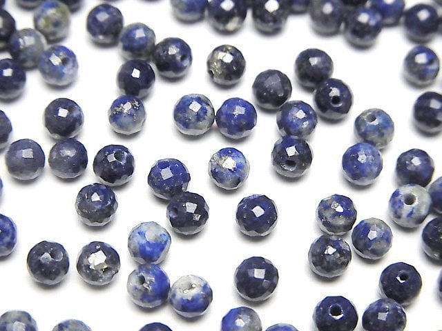Lapislazuli AA++ halb durchbohrt facettiert rund 4mm 5 Stück