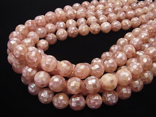 Mosaikschale Pink Braun rund 12mm 1/4 oder 1 Strang Perlen (ca. 15 Zoll / 36 cm)