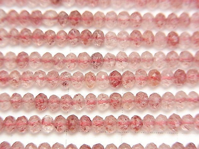 Hochwertig! Rosa Epidot AA++ facettierte Knopf-Rondelle 3x3x2mm 1strang Perlen (ca. 15 Zoll / 37 cm)