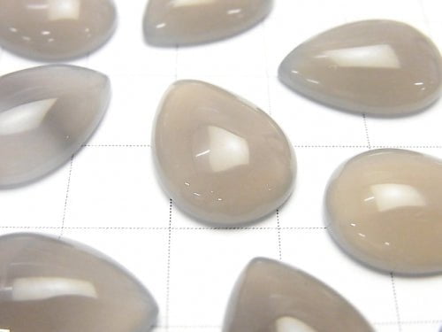 Grauer Onyx AAA Birnenform Cabochon 18x13mm 3 Stück
