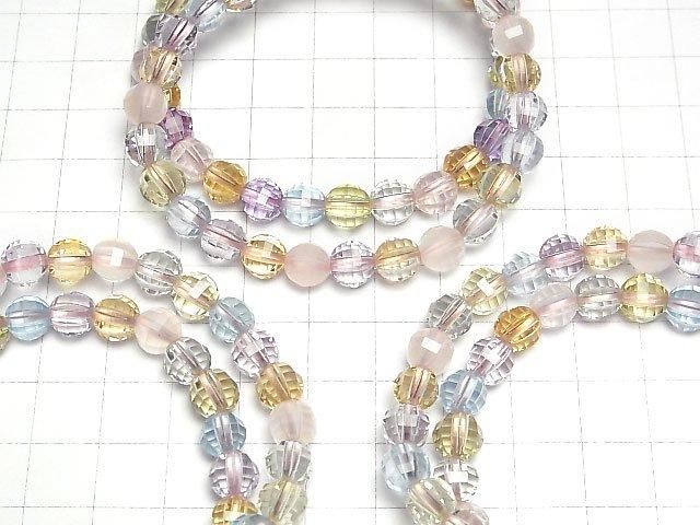 Hochwertiger Mischstein AAA Spiegel-facettierte rund 7mm Armband