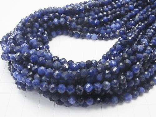 High Quality! 1strand $7.79! Sodalite AA++ Faceted Round 5mm 1strand beads (aprx.15inch/36cm)