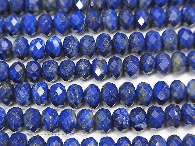 Hochwertig! Lapislazuli AA++ Facettierte Knopf-Rondelle 6x6x3,5mm 1strang Perlen (ca. 36 cm / 15 Zoll)