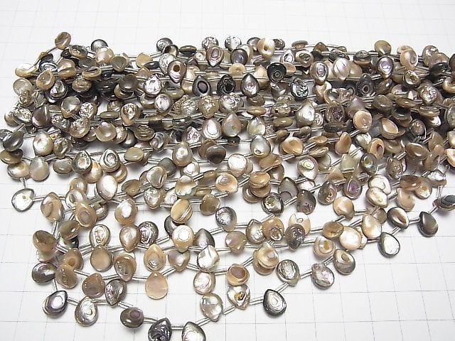 Abalone-Schale Birnenform (glatt) 10x8x4mm 1/4 oder 1strang Perlen (ca. 36 cm / 15 Zoll)