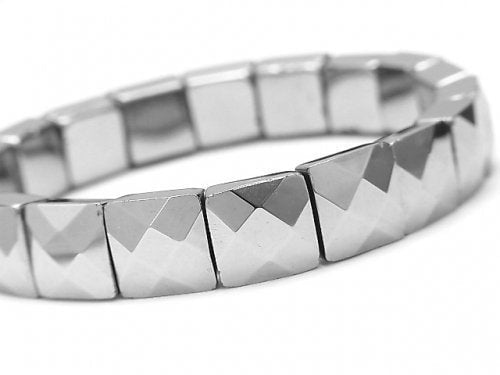 Terahertz 2-Loch Facettiert Quadrat 10x10x5mm Armband