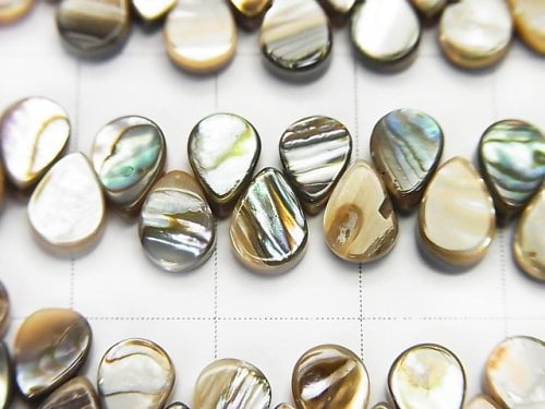 Abalone Shell Pear shape 7x5x2mm half or 1strand beads (aprx.15inch/38cm)