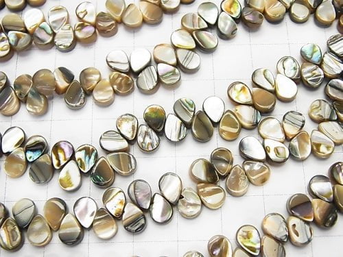 Abalone Shell Pear shape 7x5x2mm half or 1strand beads (aprx.15inch/38cm)