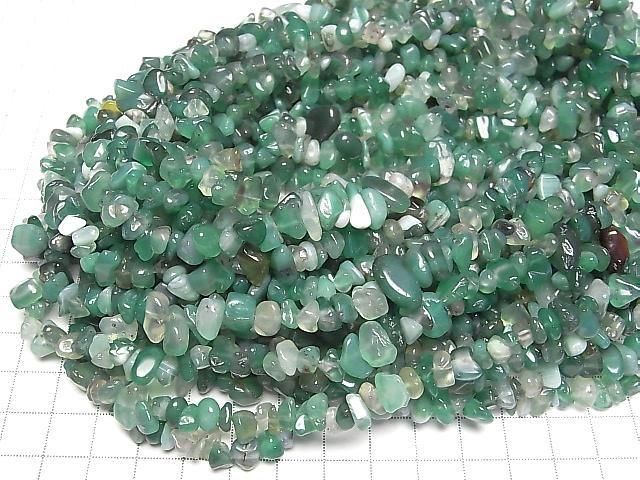 Green Onyx Chips (Small Nugget) 1strand beads (approx. 31 inches/78 cm)