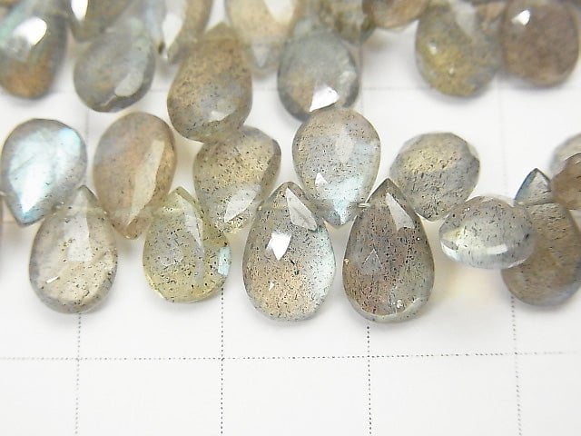 High Quality Labradorite AA++ Pear shape Faceted Briolette half or 1strand beads (aprx.9inch/22cm)
