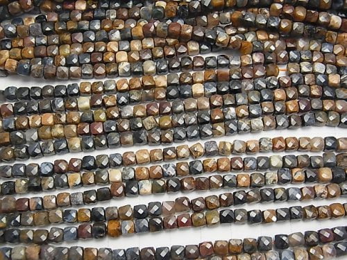 High Quality! 1strand $16.99! Pietersite AAA- Cube Shape 4x4x4mm 1strand beads (aprx.15inch/38cm)