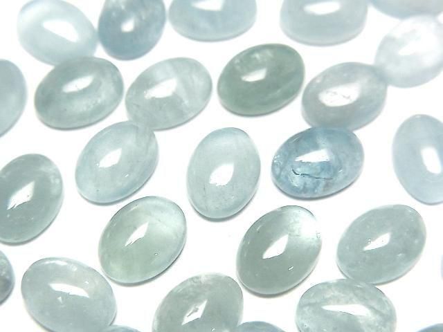 Namibia Aquamarin AAA- Oval Cabochon 8x6mm 2 Stück