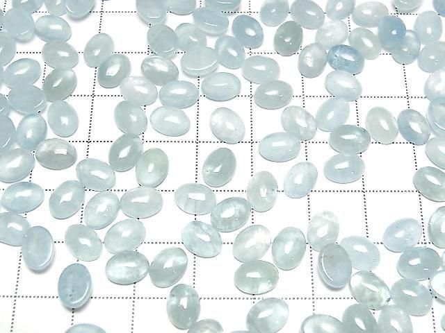 Namibia Aquamarin AAA- Oval Cabochon 8x6mm 2 Stück
