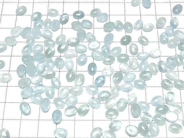 Namibia Aquamarin AAA- Oval Cabochon 8x6mm 2 Stück